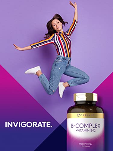 Carlyle B Complex Vitamin with B12 | 300 Tablets | High Potency Formula | Vegetarian CarlyleUS supplements