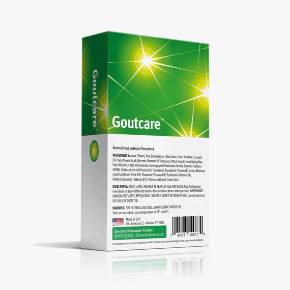 Vita Sciences GoutCare Soothing Cream for Occasional Discomfort. Intensive Soothing Cream - Fast-Acting Topical Application for Comfort Where and When You Need It Most. Safe & Effective Vita SciencesAu supplements