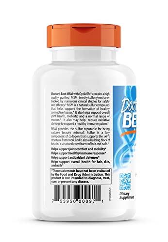 Doctor's Best MSM with OptiMSM, Non-GMO, Gluten Free, Joint Support, 1500 mg Doctor's BESTUS supplements
