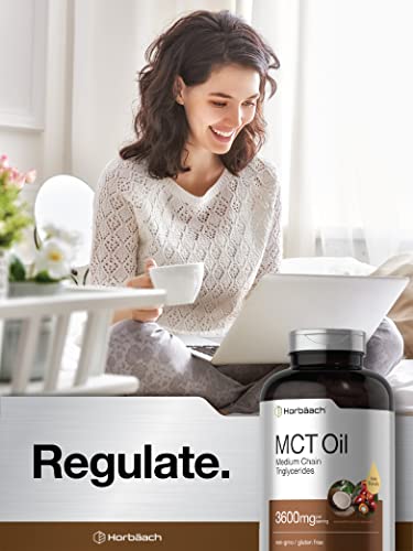 Keto MCT Oil Capsules 3600mg | 300 Softgels | Coconut Oil Pills | Non-GMO and Gluten HorbäachUS supplements