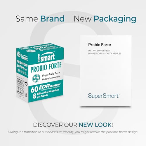 Supersmart - Probio Forte 8 Billion CFU per Capsule (Advanced Formula) - Daily Probiotics Supplement for Women & Men | Non-GMO & Gluten-Free - 60 DR Caps SupersmartAu supplements