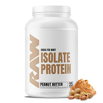 RAW Whey Isolate Protein Powder, Peanut Butter - 100% Grass-Fed Sports Nutrition Protein RAWUS supplements