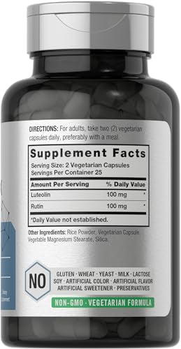 Luteolin Complex with Rutin | 50 Capsules | Vegetarian, Non-GMO & Gluten Free Flavonoid HorbäachAu supplements