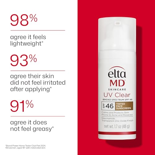 EltaMD UV Clear Tinted Sunscreen for Face, SPF 46 with Zinc Oxide, Oil-Free, Dermatologist Recommended, For Acne-Prone Sensitive Skin, 1.7 oz EltaMDAu supplements