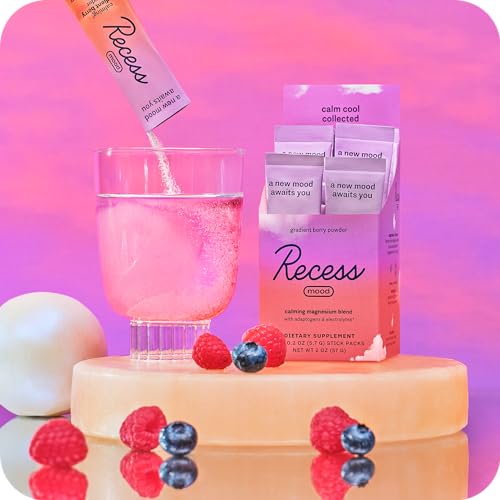 Recess Mood Powder, Calming Magnesium L-Threonate Blend with Passion Flower Drink Recess Inc.Au supplements