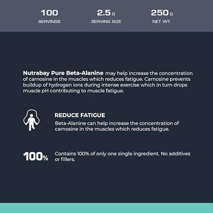 Nutrabay Pure 100% Beta Alanine Powder, Pre Workout supplement for Men & Women NutrabayUS supplements