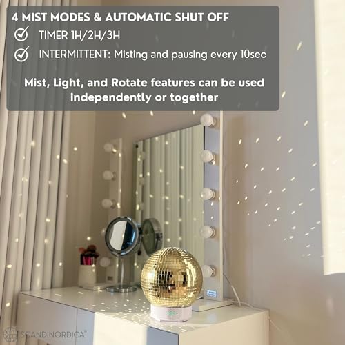 Disco Ball Diffuser Rotating - 300 ML Mirror Ball Oil Diffuser, Essential Oils Diffusers for Home SCANDINORDICAAu supplements