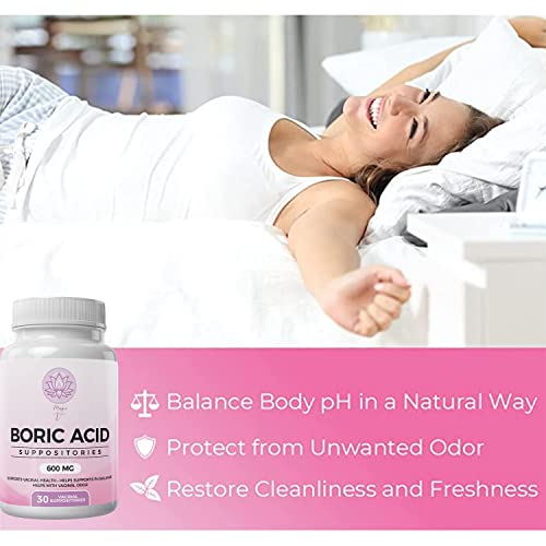 Magic V Steam Boric Acid Suppositories 600 MG 30 Count Optimal PH Support Made in The USA Magic V SteamAu supplements