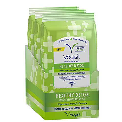 Vagisil Wipes for All Over Cleaning, Health Detox, Formulated with Essential Oils, 20 Wipes VagisilAu supplements