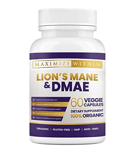 Lion's Mane & DMAE Capsules: Enhance Memory, Boost Mental Clarity Maximum SlimUS supplements