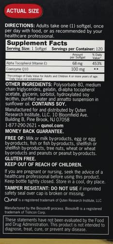 Qunol CoQ10 100mg Softgels, Ultra CoQ10 100mg, 3x Better Absorption, Antioxidant QunolUS supplements