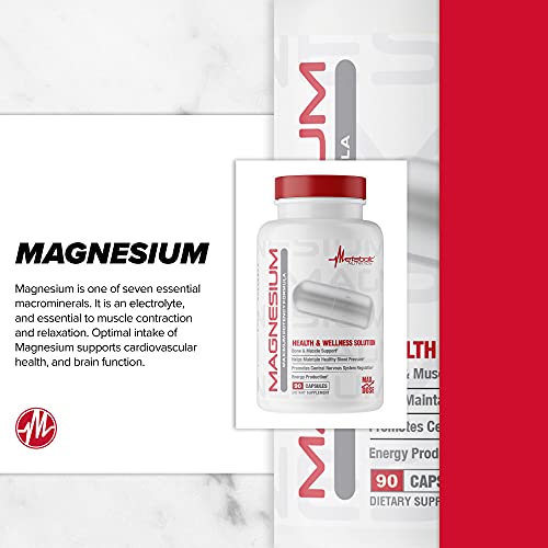 Metabolic Nutrition Magnesium, 650mg per Serving, Non-GMO, Vegan, Gluten Free Metabolic NutritionUS supplements