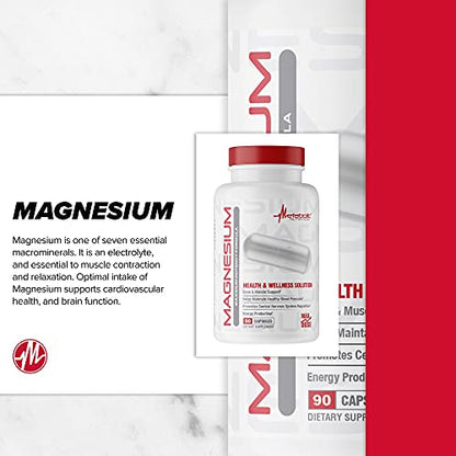 Metabolic Nutrition Magnesium, 650mg per Serving, Non-GMO, Vegan, Gluten Free Metabolic NutritionUS supplements