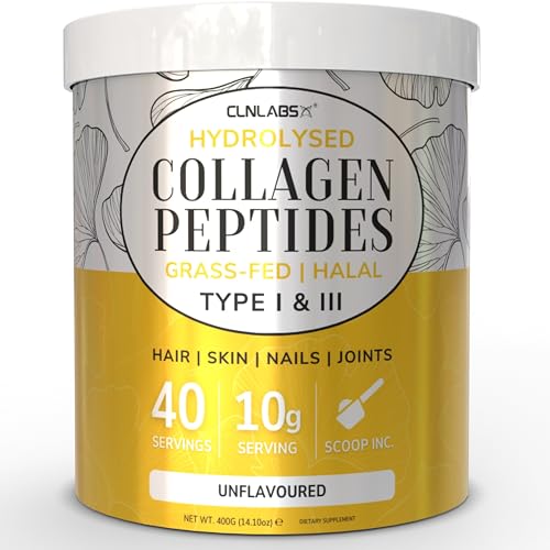 100% Pure Hydrolysed Collagen Peptides Powder - 400g Tub | Halal & Grass-Fed Bovine Collagen CLN LabsAu supplements