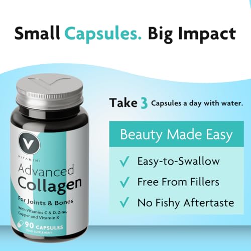 Premium Advanced Collagen Complex for Joint and Bone Health – High Strength Marine Collagen with Vitamin D3 V VitaminiAu supplements