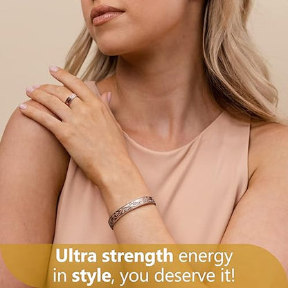Feraco Magentic Copper Bracelet for Women,Vintage Flower Copper Cuff Bracelet FeracoUS supplements
