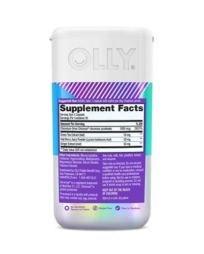 OLLY Combat Cravings, Metabolism & Energy Support Supplement,1000 mcg Chromium OLLYUS supplements
