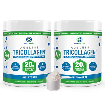 BioTrust Tri Collagen Powder - 3-in-1 Hydrolyzed Collagen Peptides Powder BioTrustUS supplements