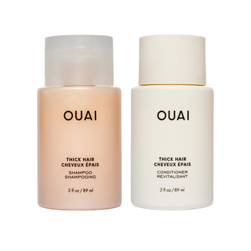 OUAI Thick Hair Shampoo & Conditioner Set, Travel Size - Moisturizing Shampoo & Conditioner - With Keratin, Marshmallow Root, Shea Butter & Avocado Oil - Sulfate, Paraben & Phthalate Free (3 Oz) OUAIAu supplements