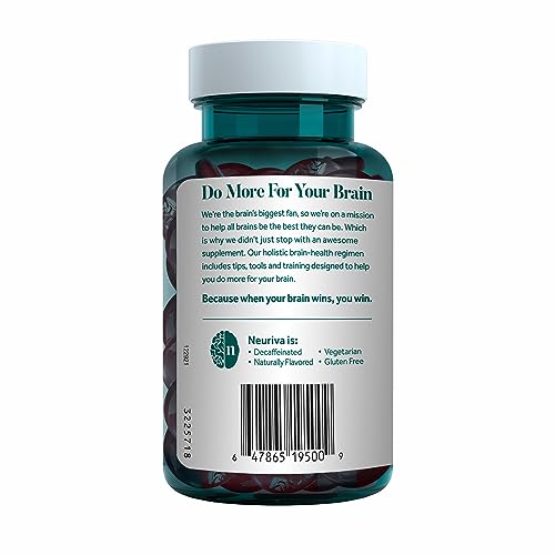 NEURIVA Original Brain Supplement for Memory, Focus & Concentration + Learning & Accuracy with Clinically Tested Nootropics Phosphatidylserine and Neurofactor, Strawberry Flavor, 50 Gummies NEURIVAAu supplements