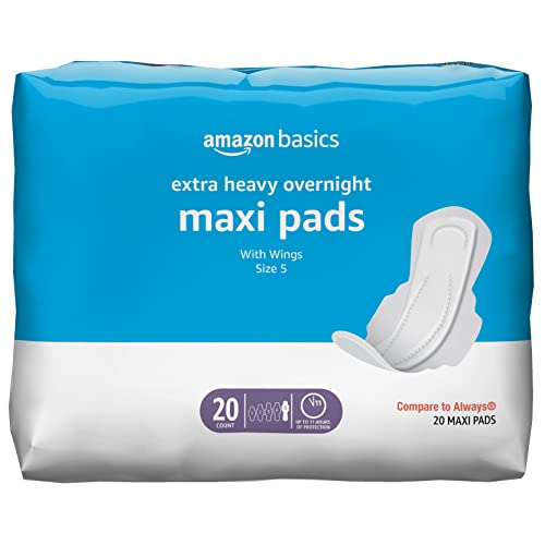 Amazon Basics Thick Maxi Pads with Flexi-Wings for Periods, Extra Heavy Overnight Absorbency Amazon BasicsAu supplements