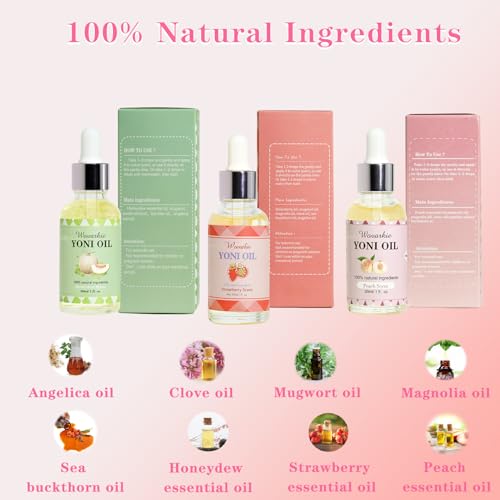 Yoni Oil for Women Set Of 3, 100% Natural Feminine Oil Intimate Deodorant for Women, Eliminates Odor WovarkieAu supplements