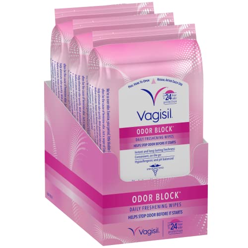 Vagisil Odor Block Daily Freshening Wipes for Feminine Hygiene in Resealable Pouch VagisilAu supplements