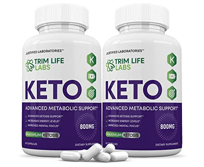 (2 Pack) Trim Life Labs Keto Pills Includes Apple Cider Vinegar Patented goBHB Justified LaboratoriesUS supplements