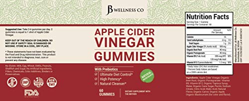 (2-Pack | 120 Gummies) Premium Apple Cider Vinegar Gummies - Raw, Natural, Unfiltered ACV JB Wellness CoUS supplements