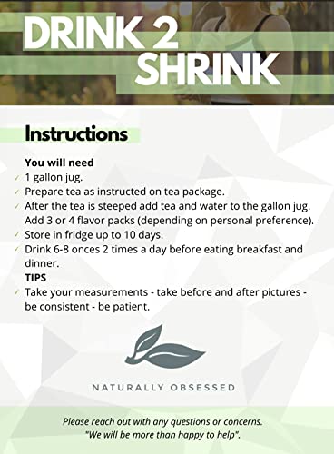 Naturally Obsessed 4 Week DRINK2SHRINK Detox Tea Formula Flat Belly System Detox Kit Naturally ObsessedUS supplements