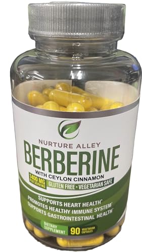 Nurture Alley Berberine Complex - Berberine HCL 1200mg Plus Organic Ceylon Cinnamon NURTURE ALLEYUS supplements