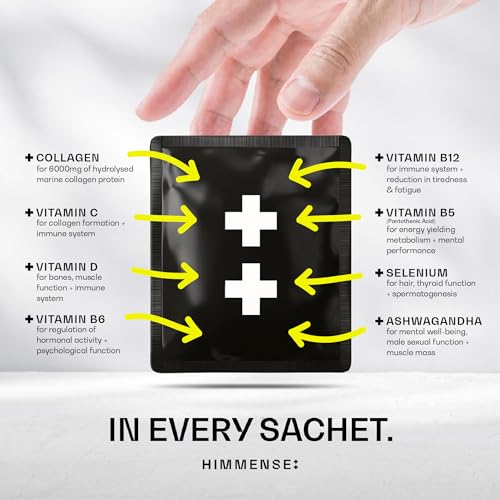 Hydrolysed Marine Liquid Collagen - 6000mg Type 1 Collagen Peptides enriched with 7 Vitamins HimmenseAu supplements