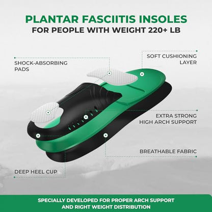 220+ lbs Plantar Fasciitis Strong Arch Support Insoles Inserts Men Women EASYFEETUS supplements