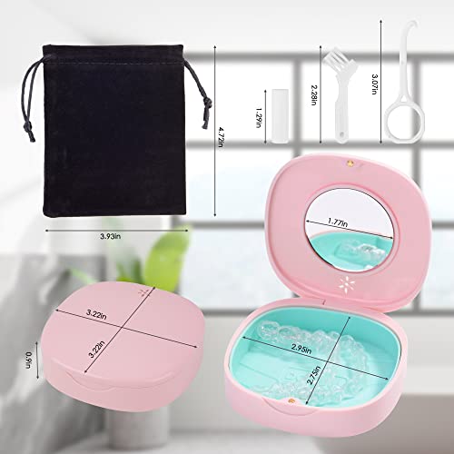 2 Pack Retainer Case with Vent Holes, Mirrors,Compatible with Invisalign,Night Guards DoboliUS supplements