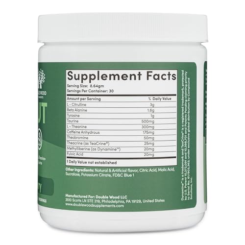Pre Workout Powder for Men & Women (30 Servings of Caffeine, Beta Alanine, L-Citrulline Double Wood SupplementsAu supplements