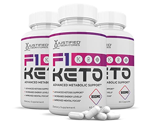 (3 Pack) F1 Keto Pills 800MG Includes goBHB Exogenous Ketones Advanced Ketosis Justified LaboratoriesUS supplements