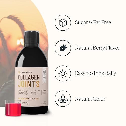 True Collagen Joint Peptides - Pack of 500ml, Berry Flavour | Dietary Supplements with Turmeric & Green Tea Extract True CollagenUS supplements