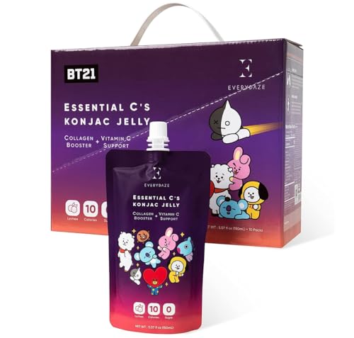EVERYDAZE BT21 Essential C’s Collagen + Vitamin C Konjac Jelly | Vegan, 10 Calories E EVERYDAZEUS supplements