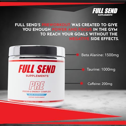FULL SEND Pre Workout Powder with Beta Alanine, Preworkout Energy Supplement FULL SENDUS supplements