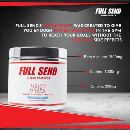 FULL SEND Pre Workout Powder with Beta Alanine, Preworkout Energy Supplement FULL SENDUS supplements