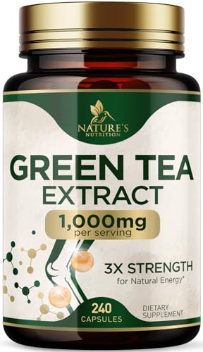 Nature's Green Tea Extract Pills 98% Standardized EGCG 1000mg - 3X Strength for Natural Nature's NutritionUS supplements
