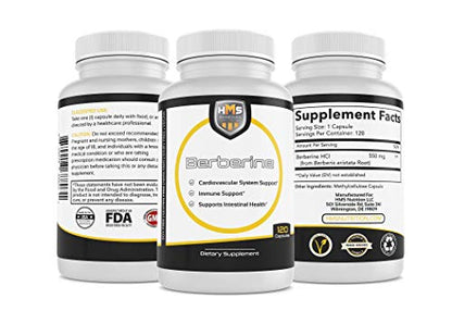 HMS Nutrition 550mg Berberine HCL from Berberis Aristata Root HMS NutritionUS supplements