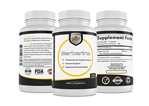 HMS Nutrition 550mg Berberine HCL from Berberis Aristata Root HMS NutritionAu supplements