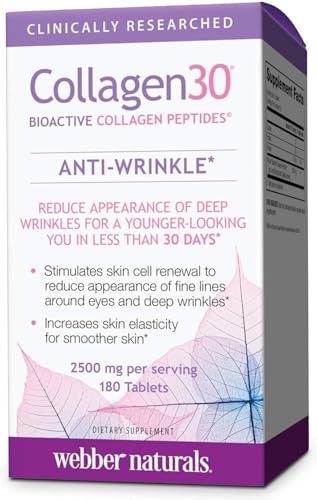 Webber Naturals Collagen30® Bioactive Collagen Peptides 2500 mg 180 Tablets Webber NaturalsAu supplements