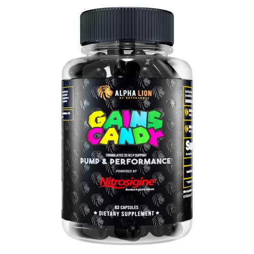 ALPHA LION Gains Candy, Supplement Pills for Muscle Pump & Blood Flow, Nitric Oxide ALPHA LIONAu supplements