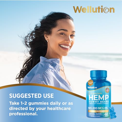 Wellution Hemp Gummies 985,000 High Potency - Fruity Gummy Bear with Hemp Oil WellutionAu supplements