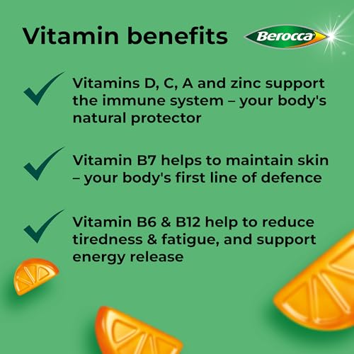 Berocca Immuno Gummy Vitamins, Orange Flavour, Bursting with Immune System BeroccaUS supplements