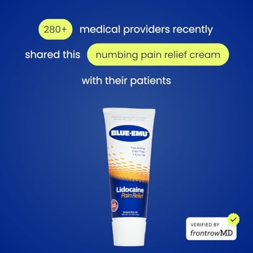 BLUE-EMU Lidocaine Pain Relief Cream for Fast, Numbing Relief, 2.7 Oz, 1 Pack BLUE-EMUAu supplements