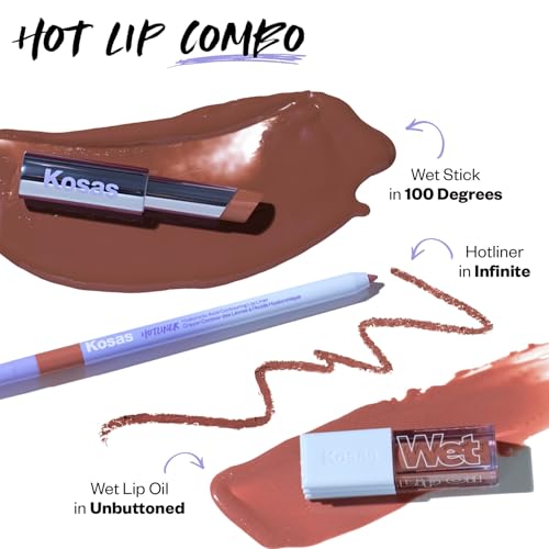 Kosas Wet Lip Oil Gloss - Hydrating Lip Plumping Treatment with Hyaluronic Acid & Peptides, Non-Sticky Finish (Unbuttoned) KosasAu supplements