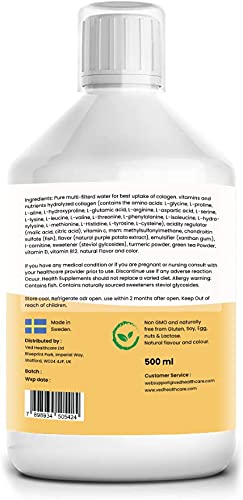 Hydrolyzed Liquid Collagen Food Supplement | Support for Joints, Skin, Muscles, Hair, &Nail Growth VedAu supplements